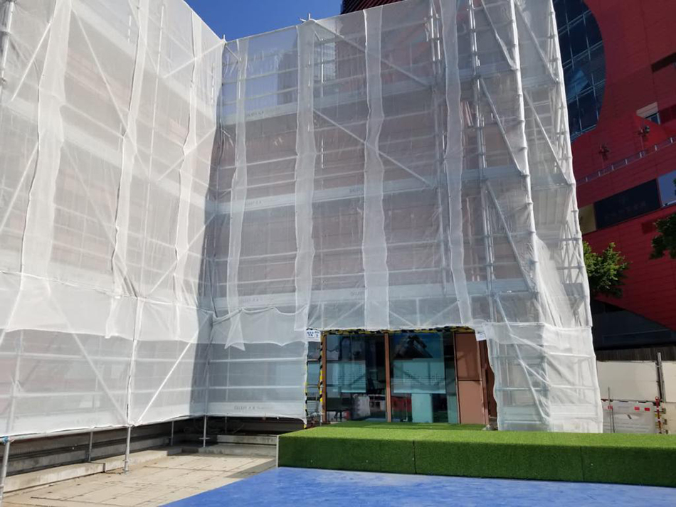 大廈外牆Form5鋁架安裝及拆卸一條龍案例_九龍灣建造業議會零碳天地2