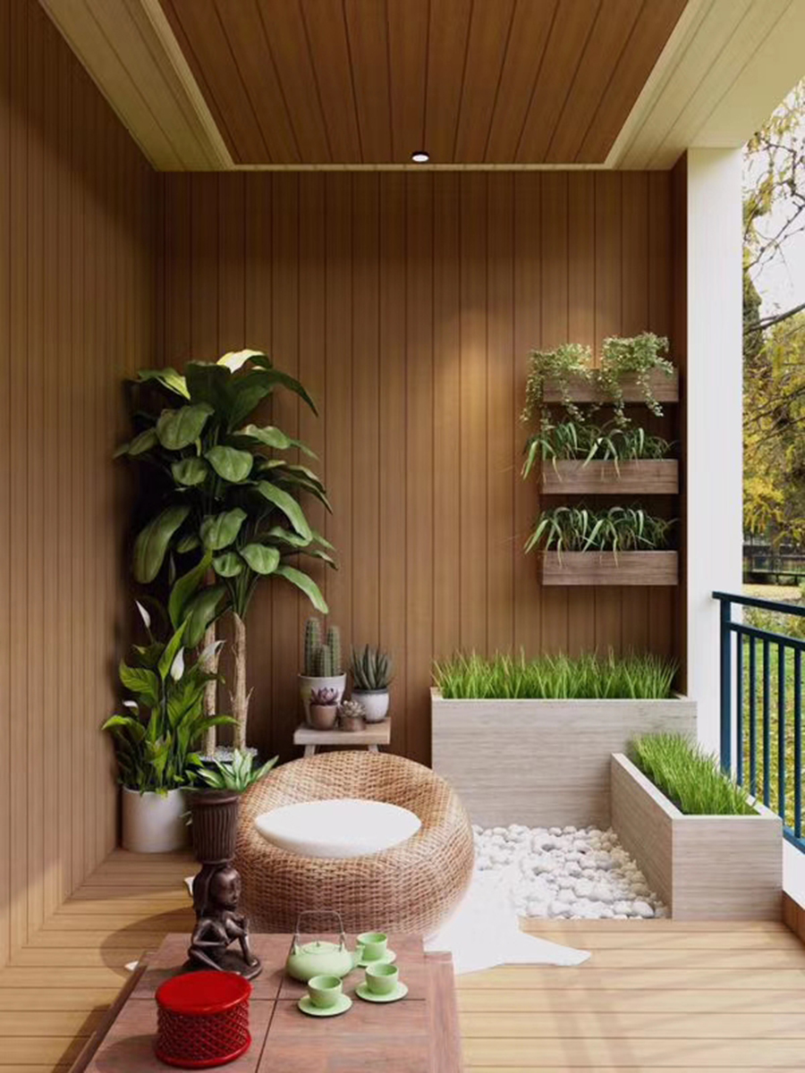 戶外木裝飾工程示範，為花園增添大自然氣息2