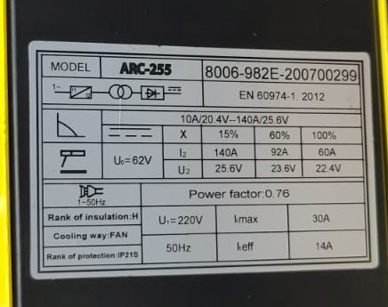 NNB電子焊機系列-ARC-255(220V)3