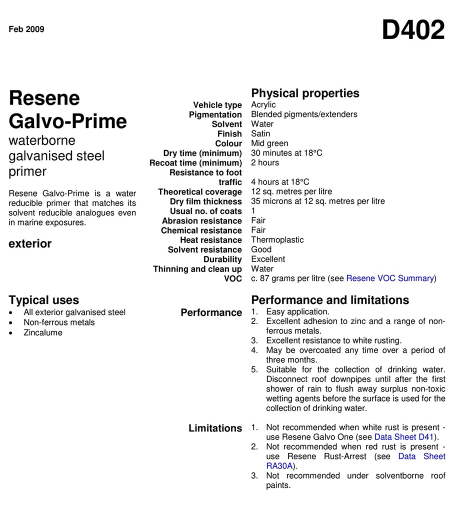 Resene-Galvo-Prime鍍鋅鋼底漆／水性金屬底漆／Resene油漆1