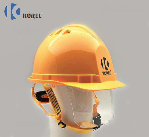 Korel高威星嘜工業安全帽供應商-職安健安全帽-勞工處安全帽-安全帽連鏡片-Safety-Helmet-地盤安全帽